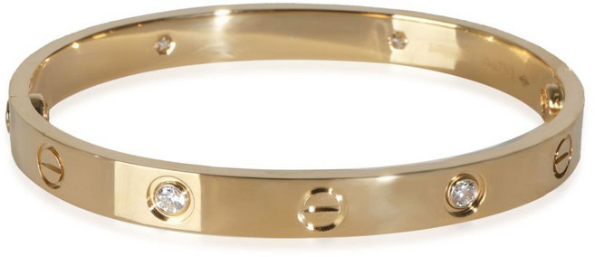 까르띠에 중고 pre-owned 러브 18K 옐로 골드 다이아몬드 브레이슬릿