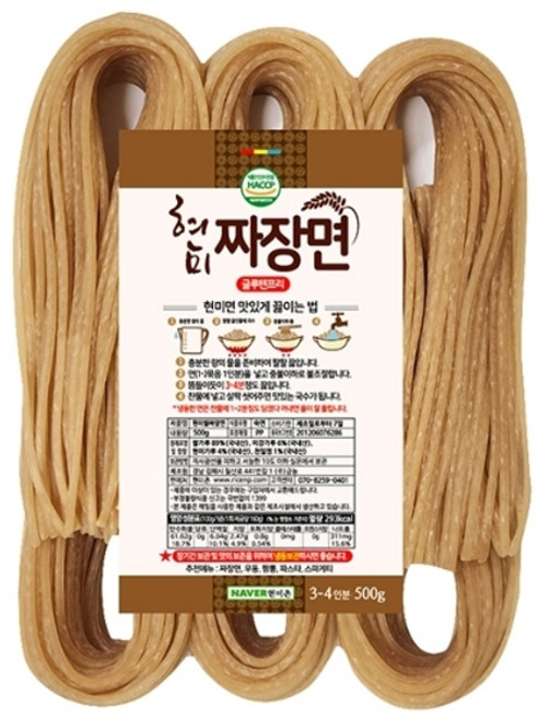 팜쿡 [팜쿡] 글루텐프리 우리 현미쌀 짜장면 500g x 2팩 (6인분), 2개