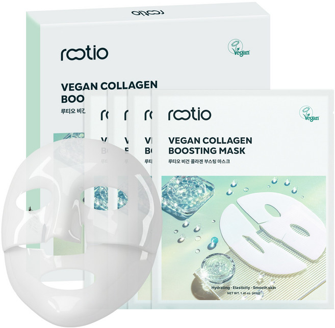 루티오 비건 콜라겐 부스팅 마스크팩 투명해지는 콜라겐 마스크팩, 1개, 4개입