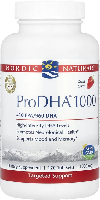Nordic Naturals ProDHA™ 1000 딸기 1000mg 소프트젤 120정(소프트젤당 500mg), NordicNaturalsProDHA1000딸기1000, 1개, 120정 - 쿠팡