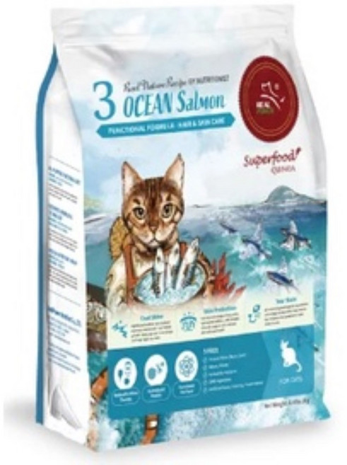 【瑞威】貓糧 3號 海洋魚貝 亮毛護膚 2kg 4kg 貓飼料, 2g, 1個