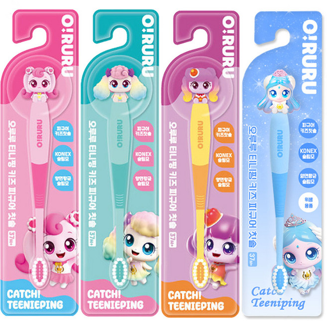 해호 캐치티니핑 피규어 칫솔, 1세트, 4개입, 혼합색상