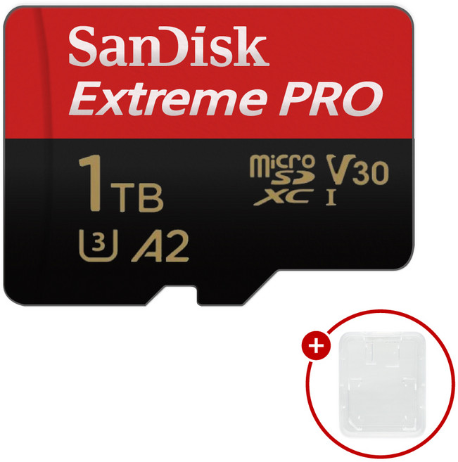샌디스크 마이크로SD카드 Extreme PRO 익스트림 프로 SDSQXC + SD카드 케이스, 1개, 1TB