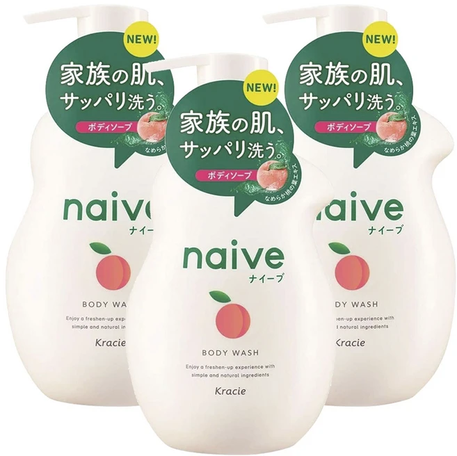 크라시에 나이브 바디워시 복숭아, 3개, 530ml - 쿠팡