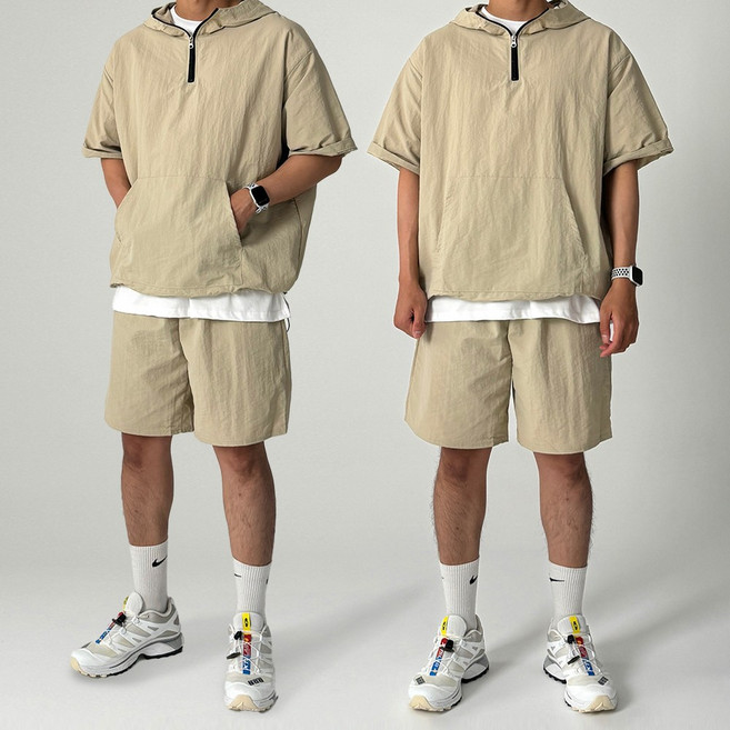 [당일출고] 후드 반팔아노락세트 아노락트레이닝세트