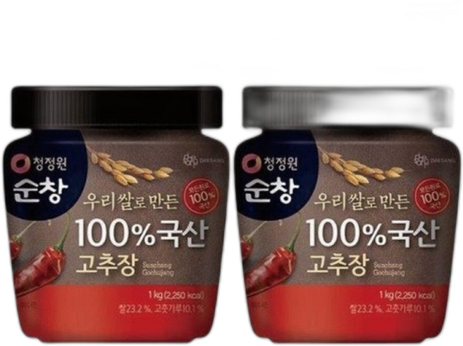 (신세계의정부점)청정원 순창100% 국산고추장 x+순창양념쌈장, 1개, 1kg