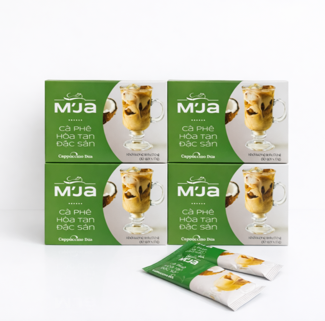 코코넛 카푸치노 베트남 MJA 므자 코코넛 커피 믹스, 17g, 10개입, 4박스