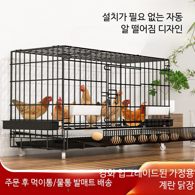 대형 접이식 닭장 철망 사육장 자동문 실내 야외 겸용 양계장 케이지, 1개