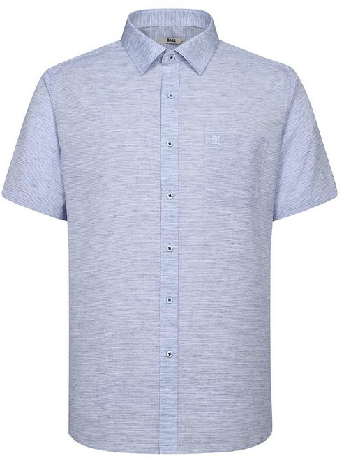 닥스 린넨혼방 반팔셔츠 레귤러핏 블루