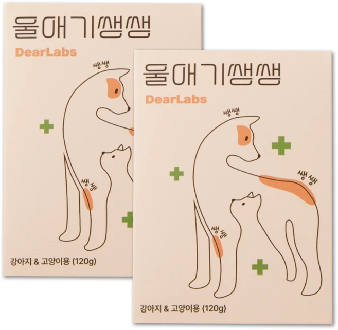 울애기쌩쌩 반려동물 종합영양제 눈 피부 관절 면역 장 케어, 60정, 2개 - 쿠팡