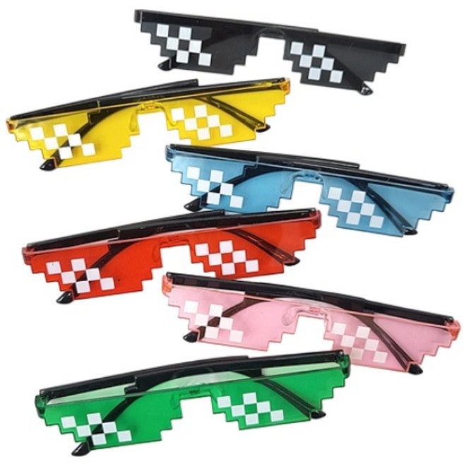 파티홀릭 인싸 픽셀 8비트 안경 선글라스 외계인 안경 6개세트, 세트1(픽셀6칼라세트)