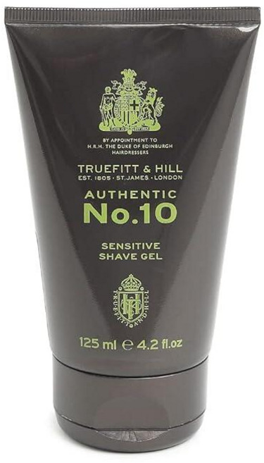 Truefitt & Hill 민감성 쉐이브 젤 - No.10 - 홍조와 붓기를 줄이고 자극받은 피부를 진정시키고 진정시키는 전통적인 포뮬러 및 부드러운 쿨링 면도를 위한 면도기, Truefitt & Hill 민감성 쉐이브 젤 - No