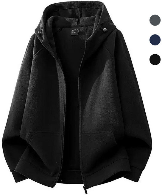 에쥬아 남성 폴라폴리스 후드집업 클래식 무지 후리스 후드자켓 캐주얼 운동복