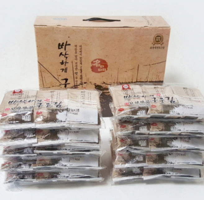 보령 대천 서해안 [모양맛김 바삭하게 구운 김 대천김 5g * 30봉] 선물 세트 (도시락김) 간편반찬 어린이반찬, 30개