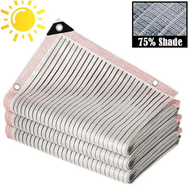 야외용 자외선 차단 알루미늄 호일 차양 쉐이드 그물 가제보 캐노피 다육 식물 커버 햇빛가리개, 3mx7m, 2. 75 Percent, 1개