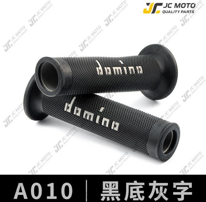 JC-MOTO A010 domino 機車握把 勁戰 FORCE 手把套, 1個, A010黑底／灰字, 黑底／灰字