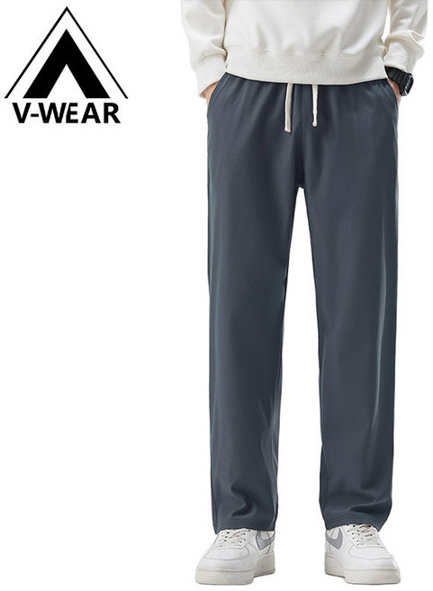 VWEAR 挺括垂感休閒褲 防水抗皺九分褲 深灰-常規款