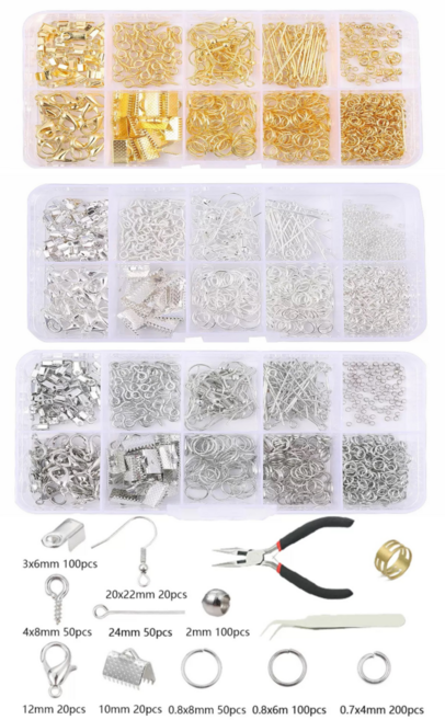 비즈정원 오링키링고리 공구포함 올인원세트 키링고리대용량세트, 1개, 메탈