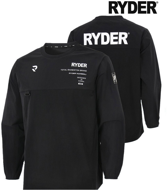 라이더 바람막이 배드민턴 상의 긴팔 윈드브레이커 블랙 2023RW-5 남성 여성 남녀공용 커플