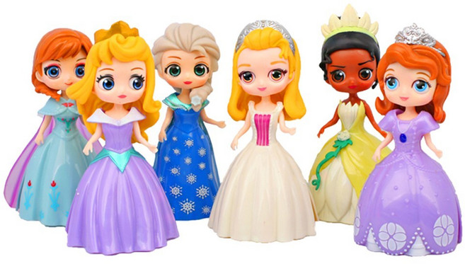 CAVORT 클립인형 디즈니프린세스인형 엘사 안나, 클립인형 18종, 1세트