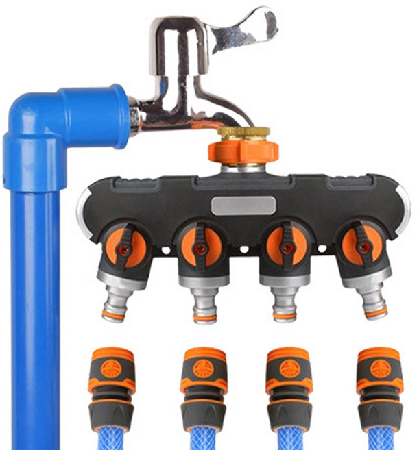 프리폼 수도분배기 2구 4구 수도꼭지 호스 커넥터 어댑터 물 양갈래 와이넷 분배기, 본상품선택, 4구수도분배기 4종