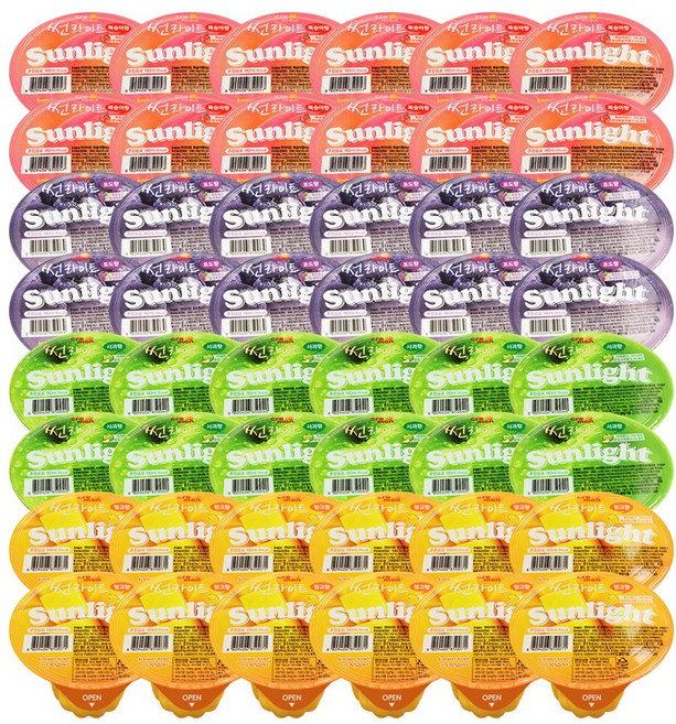 썬라이트 젤리 4종 1박스(48개) 골라담기/마시는젤리/코코넛젤리/워터젤리/젤리음료/나타드코코넛, 1세트, 180ml