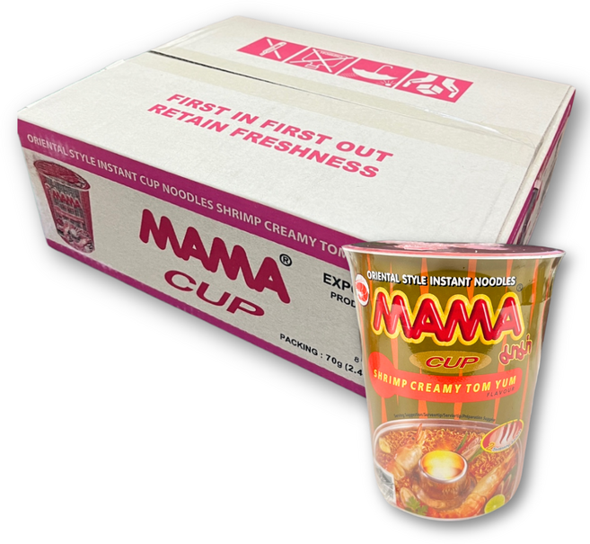 마마 컵라면 쉬림프 크리미 톰얌 박스 태국 컵라면 수입컵라면 해외컵라면, 12개