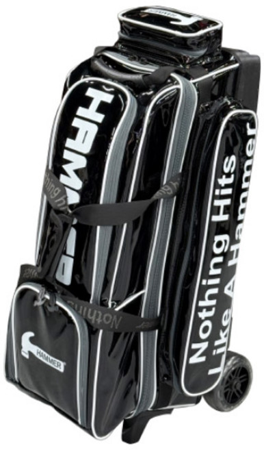 락엔볼- 햄머 뉴 슬림 3볼 롤러백 볼링가방 가죽볼타올 리액션크리너 그립색, 1개, BLACK