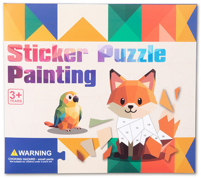 幾何動物貼紙拼圖畫, 3D拼紙-動物款, 1套