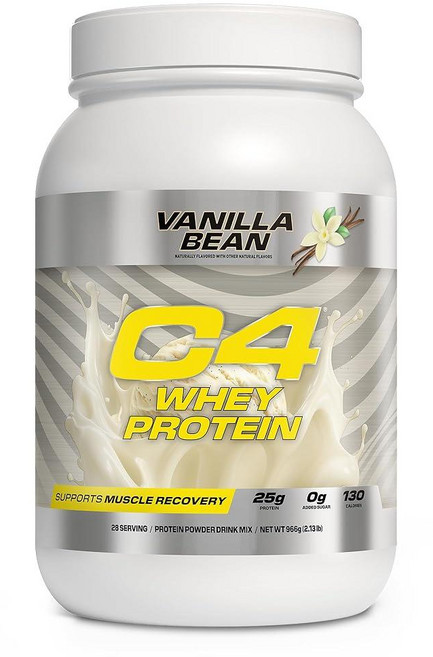 셀루코어C4 유청 단백질 파우더 바닐라빈 25g 설탕 0g 당 130칼로리 근육 회복 지원 66회분 운동 후 미주 내수용, 28 Servings (Pack of 1), 966g, 1개