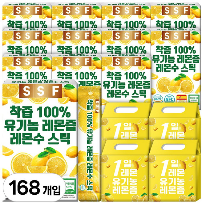 유기농 레몬즙 레몬수 스틱 100% 착즙 원액, 280g, 12개