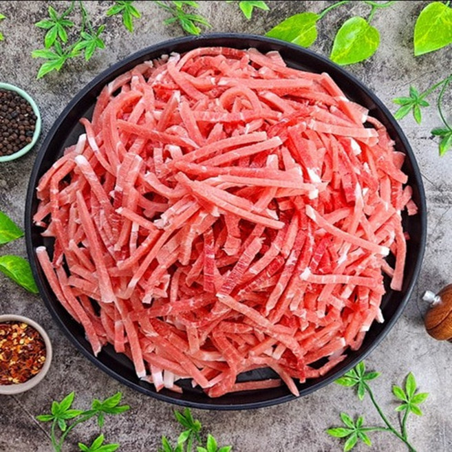 국내산 돼지 후지 뒷다리 8mm 채설기 잡채 유슬 5kg 볶음용, 1개