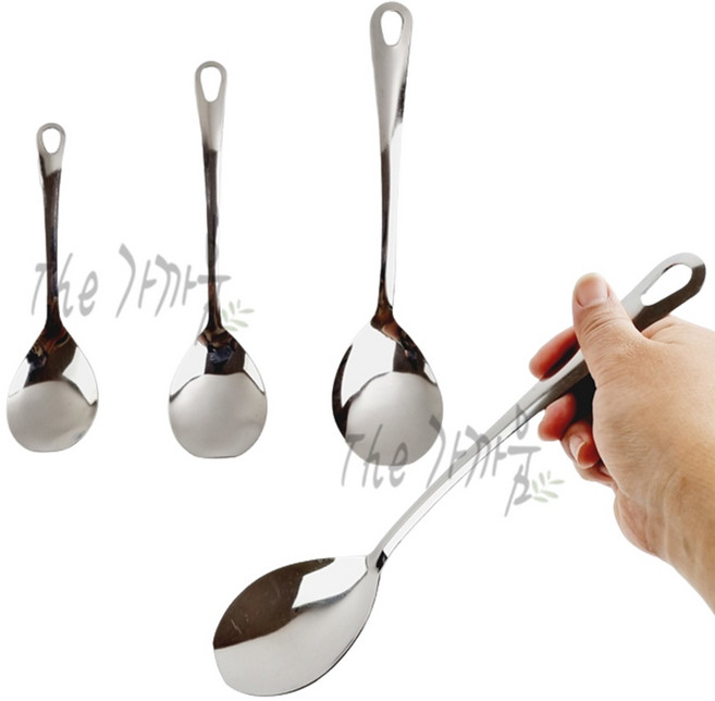 스텐볶음스푼 키친프리 볶음 조리 요리 스픈 뷔페 서빙 간보기 맛보기 스푼 업소용 가정용, 대, 1개