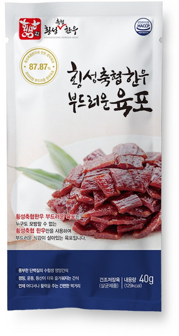 횡성축협한우 부드러운 육포, 40g, 10개