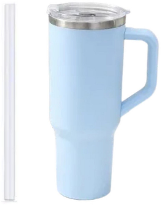노클 빨대 손잡이 대용량 텀블러, 블루, 1개, 1.2L