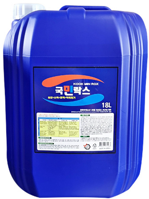 국민락스 대용량 18L 살균 소독 표백 곰팡이제거, 1개