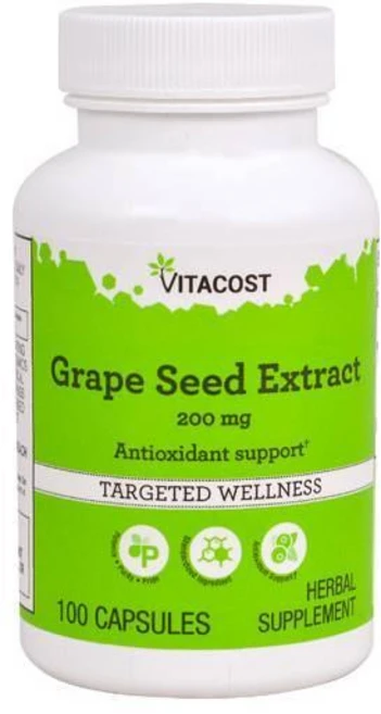 비타코스트 포도씨 추출물 200mg 캡슐 100정, 1개 - 쿠팡
