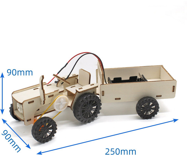 科技小製作stem科學小製作小學生手工科學實驗批發兒童玩教具材料, 帶鬥拖拉機1號:1個