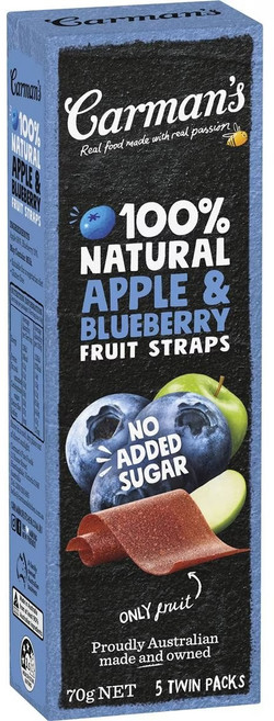 카르맨스 과일스트랩 사과 블루베리, 1개, 70g