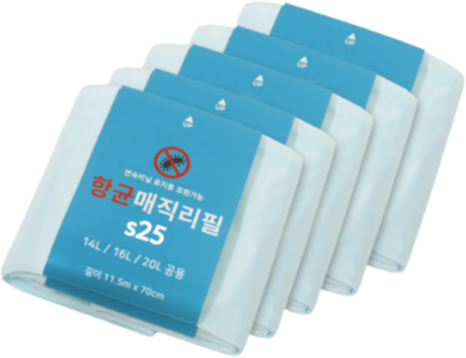 센스큐 이지핏 매직타입 전용 봉투 항균 매직리필 S25, 21L, 15개