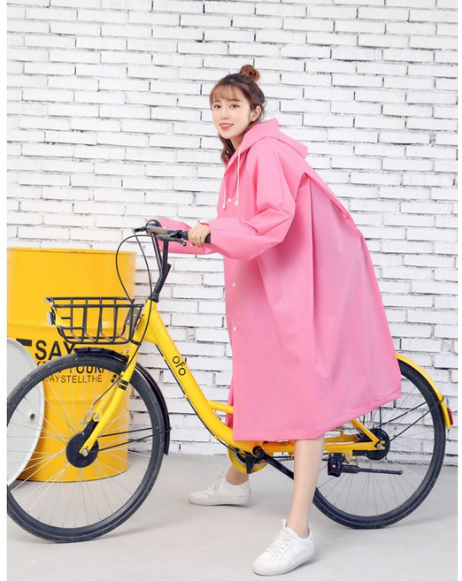 산토초이 판초우의 레인코트 비옷 남자 여자 등산용 EVA, 1개, 핑크