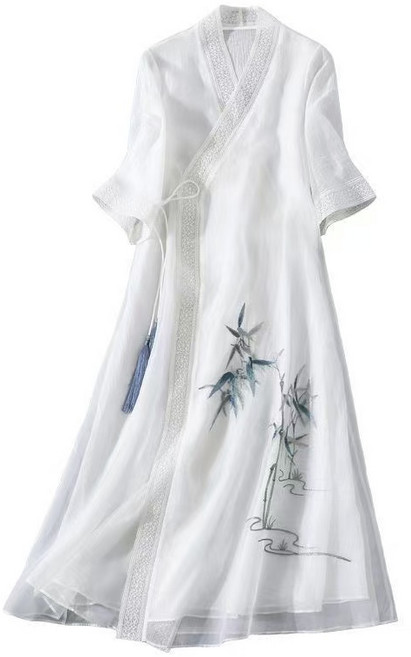 더이몰 생활복 원피스 퓨전 복 철릭 드레스 개량 자수 쉬폰 JoYouth