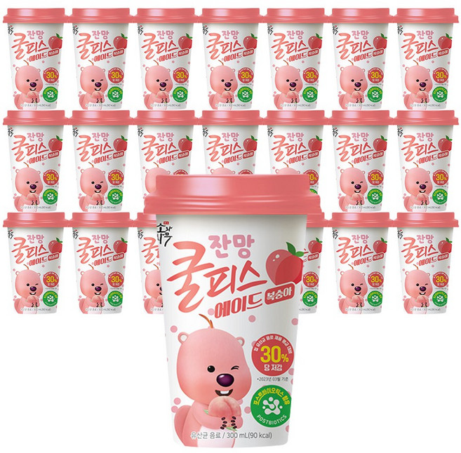 소와나무 쿨피스 에이드 복숭아, 24개, 300ml