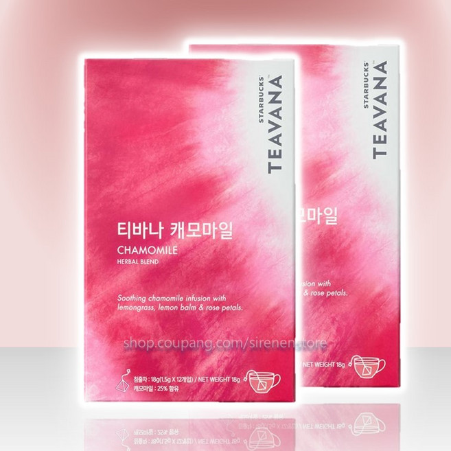 스타벅스 티바나 캐모마일 티백 teavana, 1.5g, 12개입, 2박스