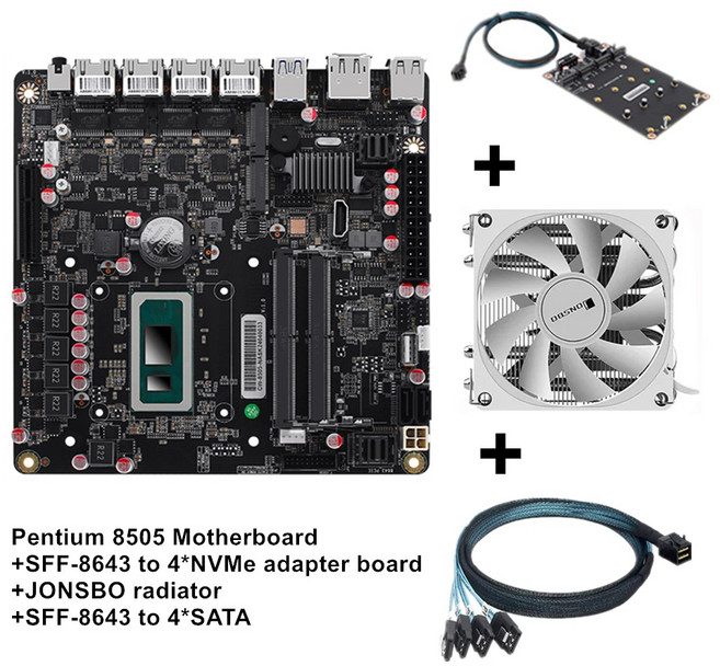 6 베이 NAS 마더보드 펜티엄 8505 i5-12450H 맥스 x NVMe SATA3.0 PCI-E X4 미니 ITX 보드 4 인텔 i226-V 2.5G 2 DDR5, [03] 16GB DDR5 512GB NVMe, [04] 8505 All, 15) 8505 All - 16GB DDR5 512GB, 01 16GB DDR5 512GB NVMe