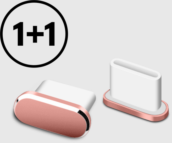 리빙릿 c타입 마개 보호캡 알루미늄 충전 단자 먼지 차단, 로즈 골드, 2개