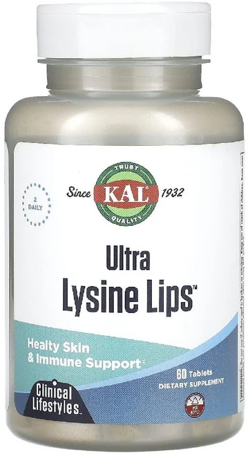 KAL Lysine Lips 칼 엘 라이신 비타민 C B6 아연 붉은 해조류 올리브 베타 글루칸 함유 60정, 1개 - 쿠팡