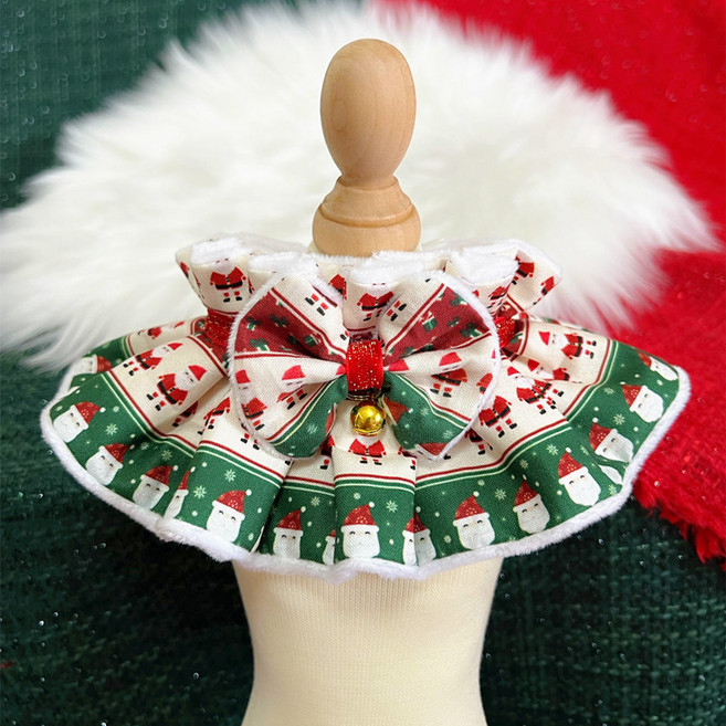 고급 반려동물 애견 강아지 크리스마스 특별 목걸이 리본 케이프, 1개, Green