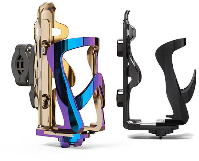 발통마켓 오토바이 컵홀더 물병 거치대 물통 바이크 사이즈조절 백미러 핸들바, 카멜레온(핸들바타입1P), 1개