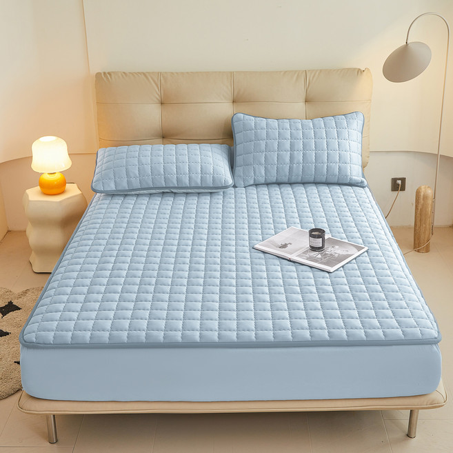 고급 방수 매트리스 커버 방진 통기 미끄럼 방지 기계 세탁 가능 싱글/슈퍼 싱글/더블/퀸/킹 침대(베개 제외)